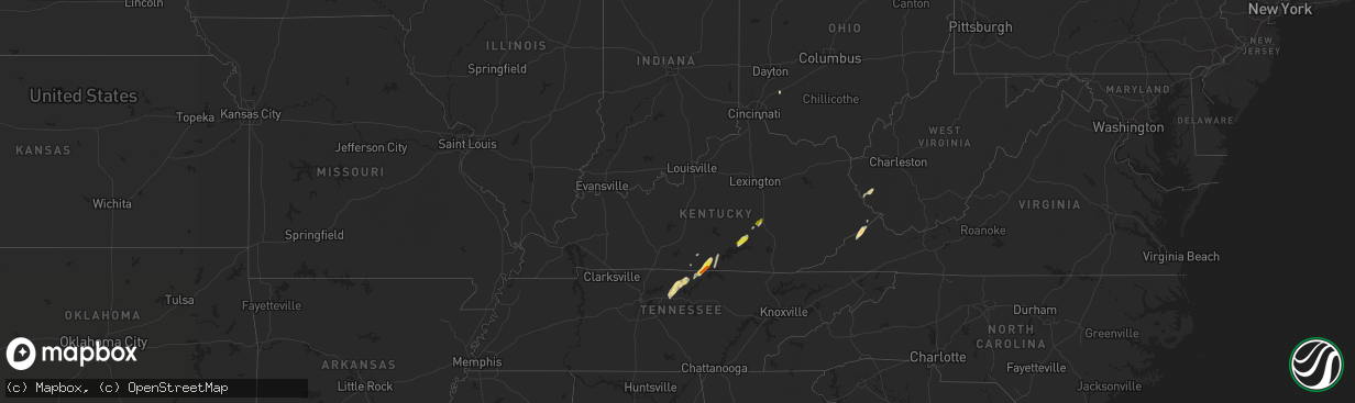 Hail map in Kentucky on May 24, 2017