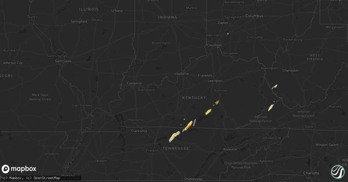 Hail map in Kentucky on May 24, 2017