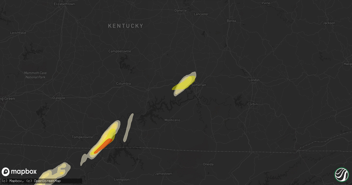 Hail map in Nancy, KY on May 24, 2017