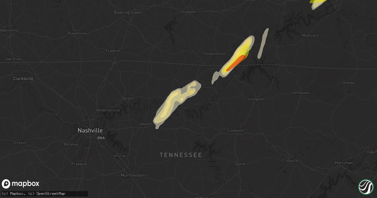 Hail map in Pleasant Shade, TN on May 24, 2017