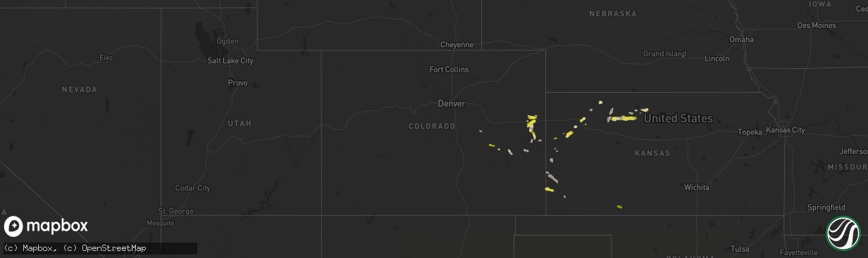 Hail map in Colorado on May 24, 2018