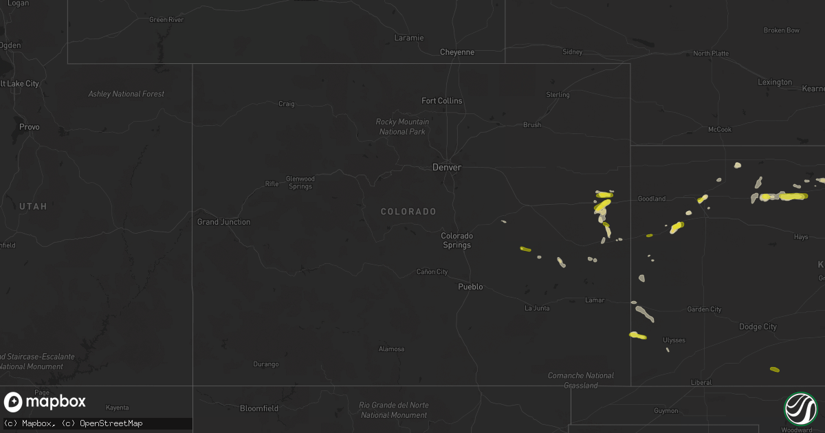 Hail map in Colorado on May 24, 2018