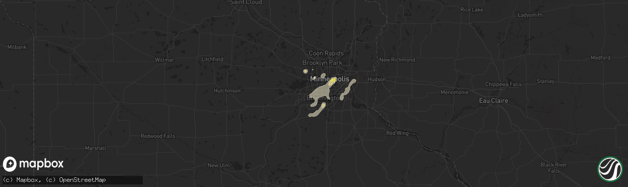 Hail map in Eden Prairie, MN on May 24, 2018