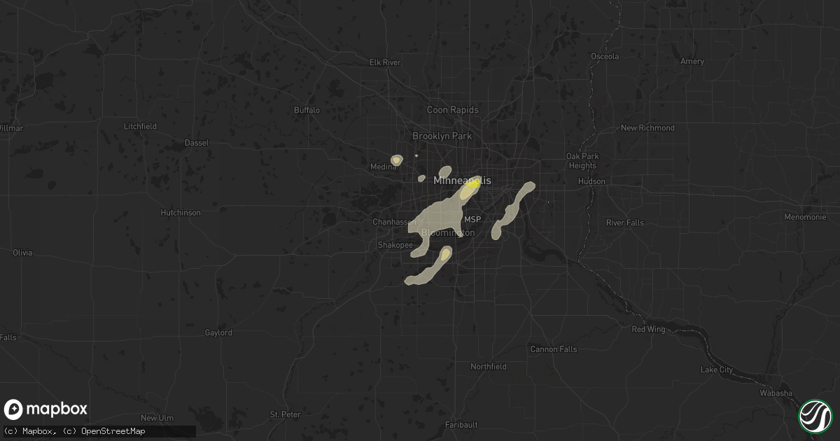 Hail map in Eden Prairie, MN on May 24, 2018