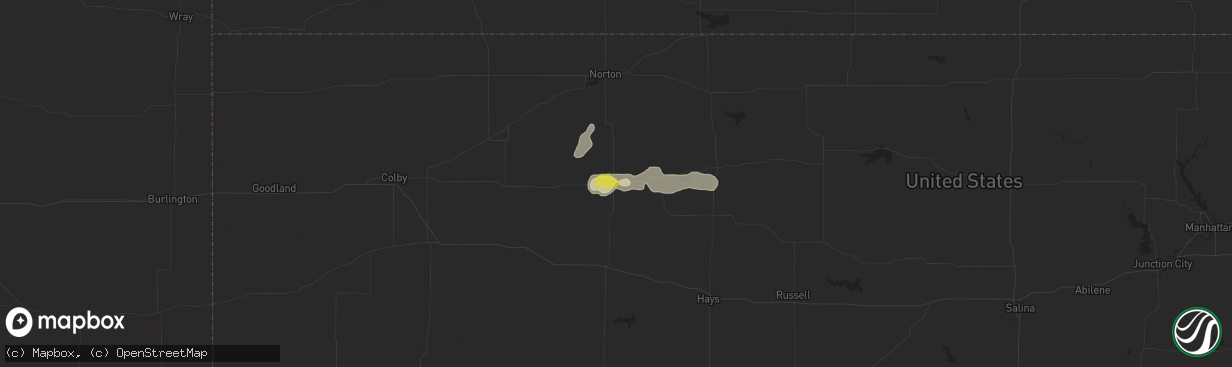 Hail map in Hill City, KS on May 24, 2018