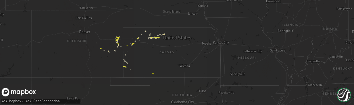 Hail map in Kansas on May 24, 2018