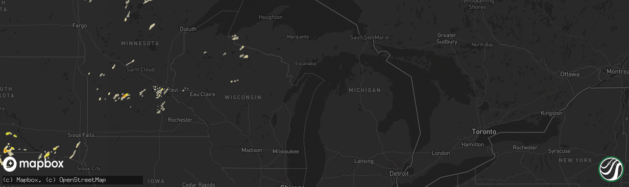 Hail map in Michigan on May 24, 2018