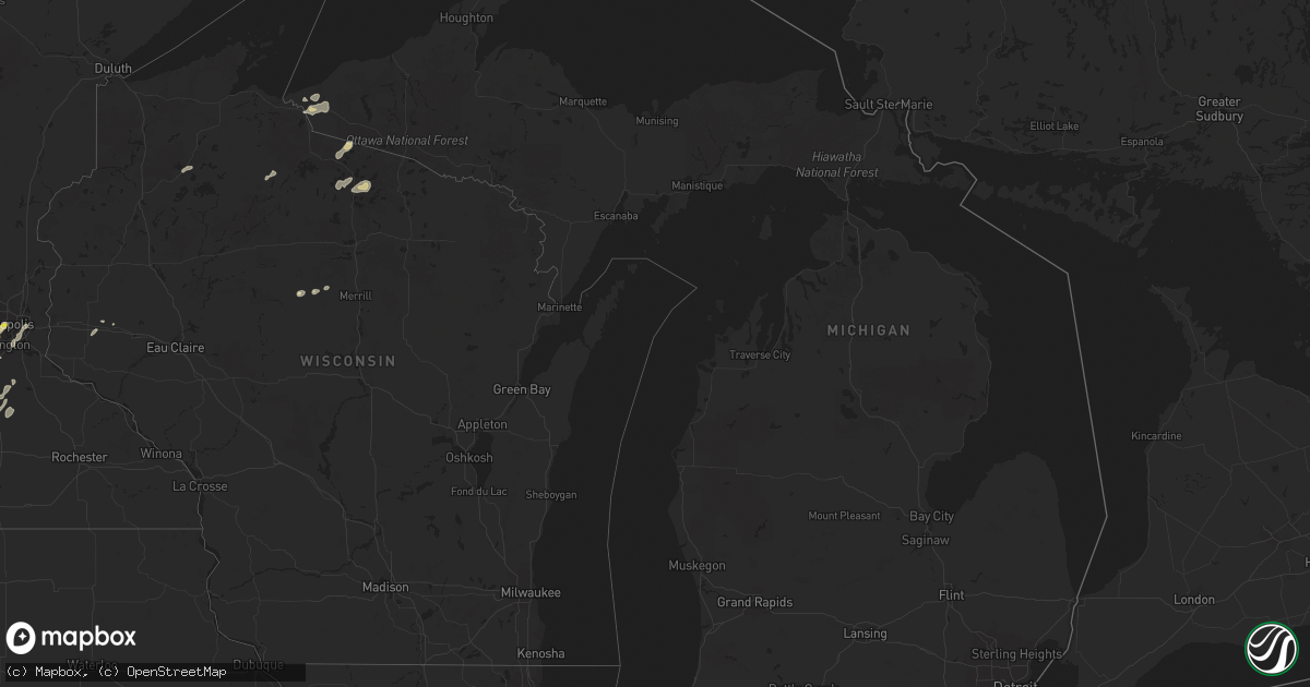Hail map in Michigan on May 24, 2018