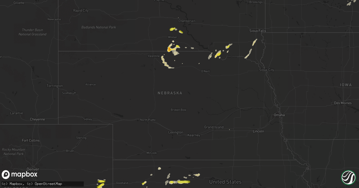 Hail map in Nebraska on May 24, 2018