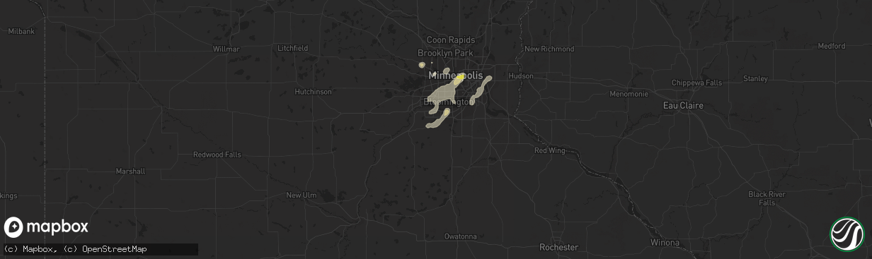 Hail map in Prior Lake, MN on May 24, 2018