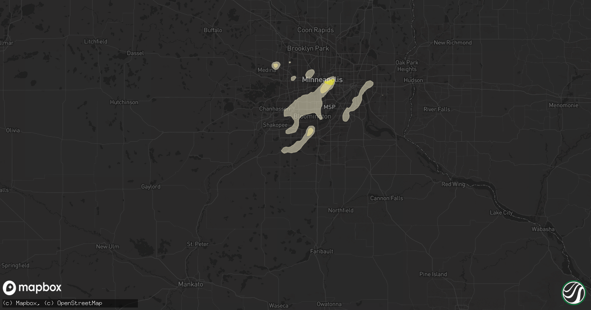 Hail map in Prior Lake, MN on May 24, 2018