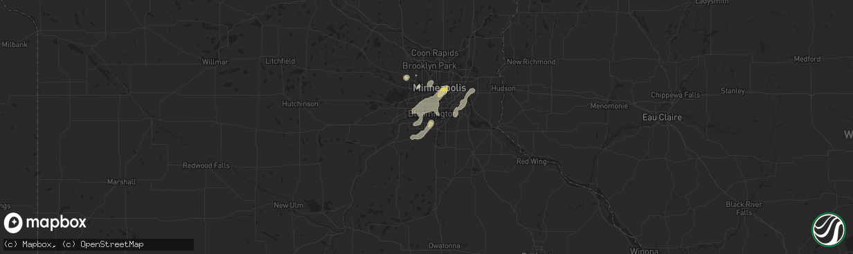 Hail map in Savage, MN on May 24, 2018