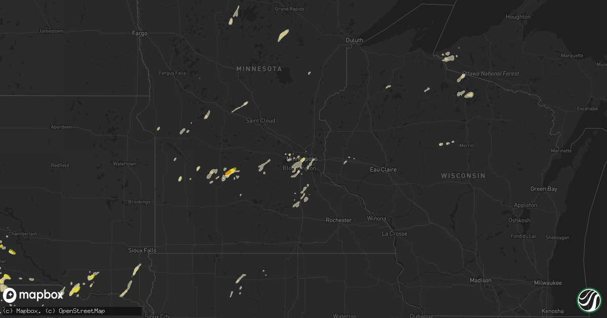 Hail map on May 24, 2018