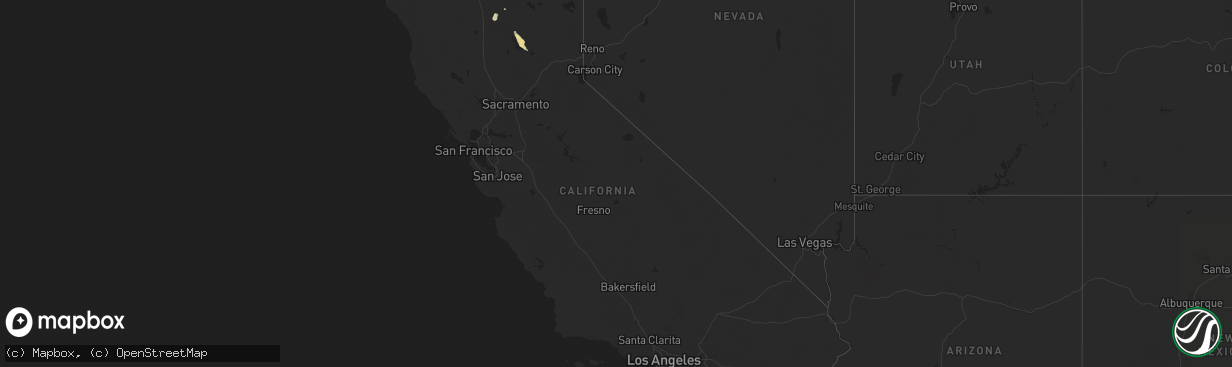 Hail map in California on May 24, 2019