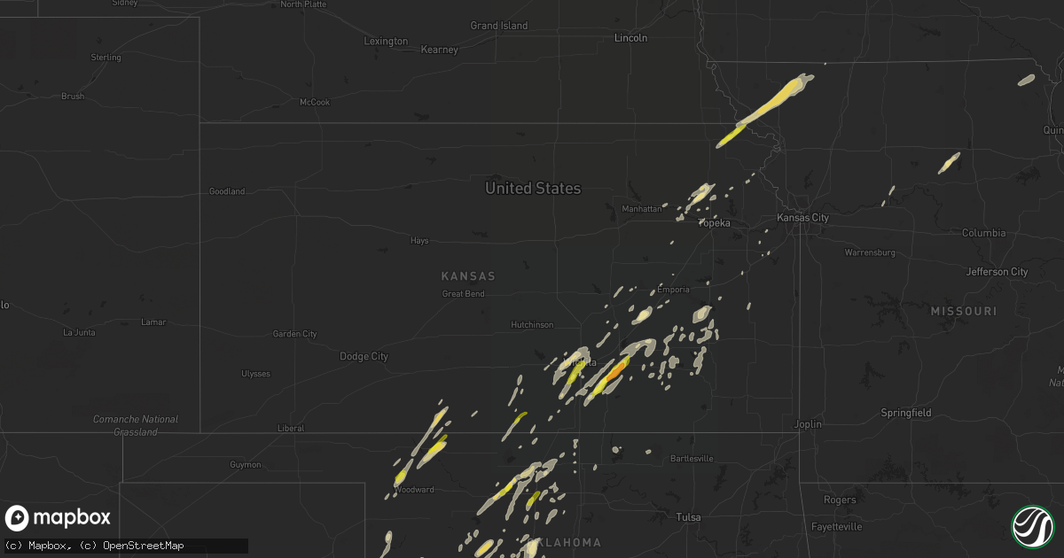 Hail map in Kansas on May 24, 2019