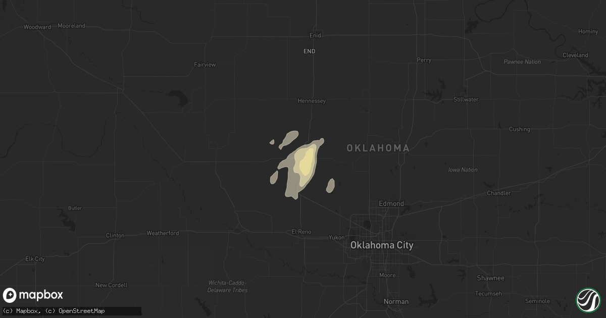 Hail map in Kingfisher, OK on May 24, 2019