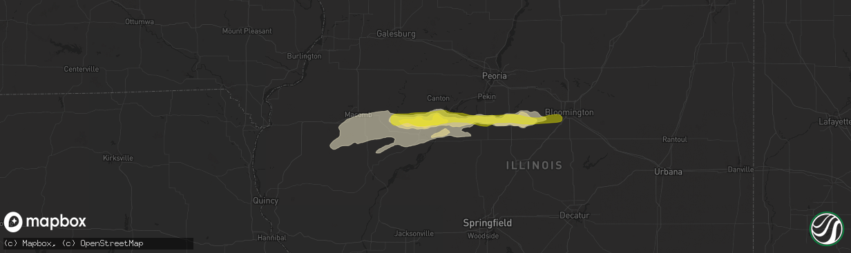 Hail map in Lewistown, IL on May 24, 2019