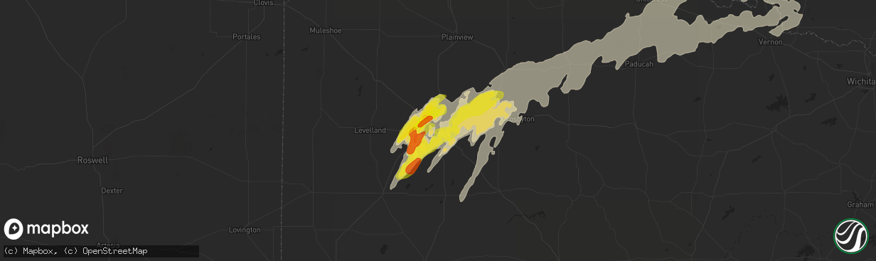 Hail map in Lubbock, TX on May 24, 2019