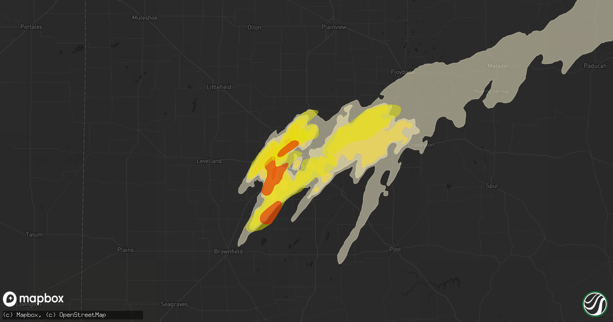 Hail map in Lubbock, TX on May 24, 2019