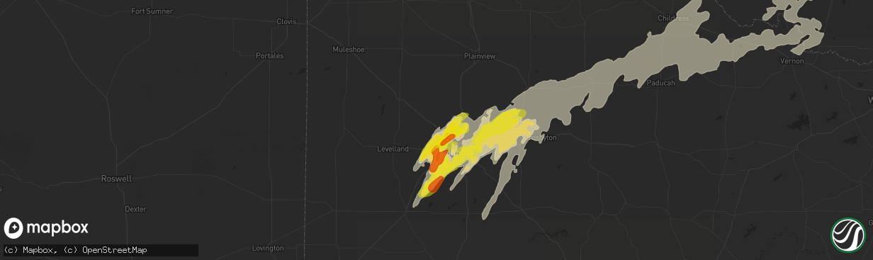 Hail map in Shallowater, TX on May 24, 2019