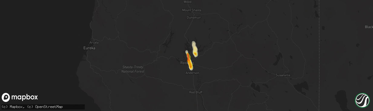 Hail map in Shasta Lake, CA on May 24, 2019