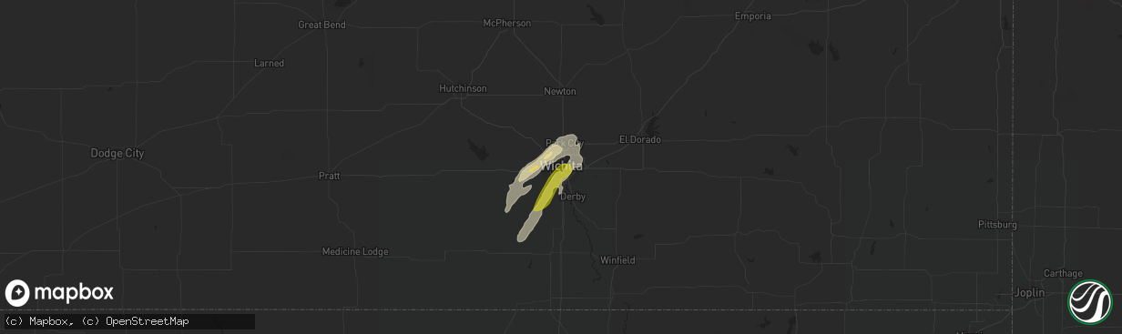 Hail map in Wichita, KS on May 24, 2019