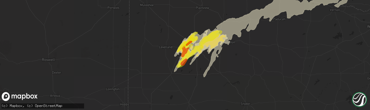 Hail map in Wolfforth, TX on May 24, 2019