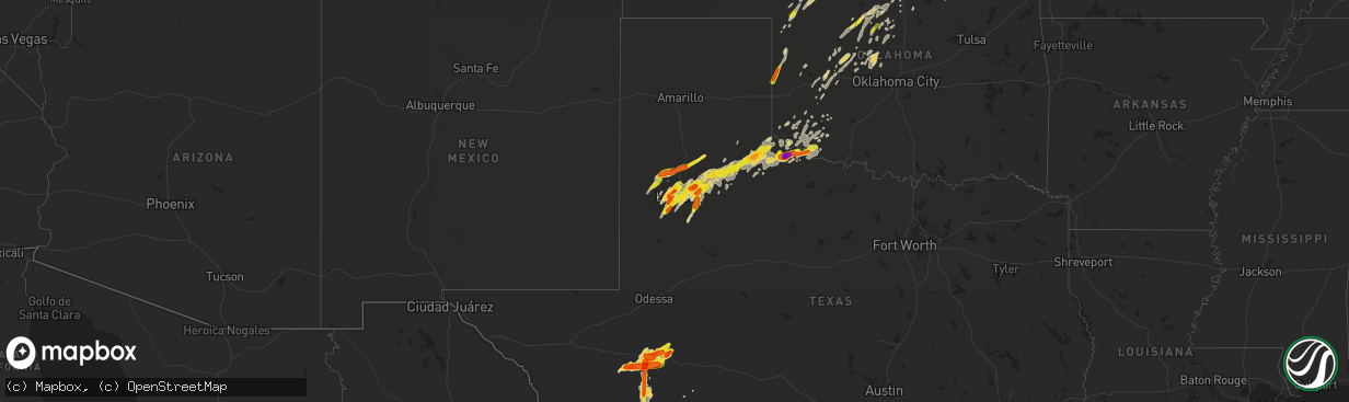 Hail map on May 24, 2019