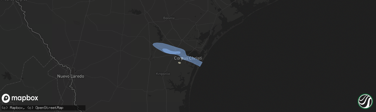 Hail map in Corpus Christi, TX on May 24, 2020