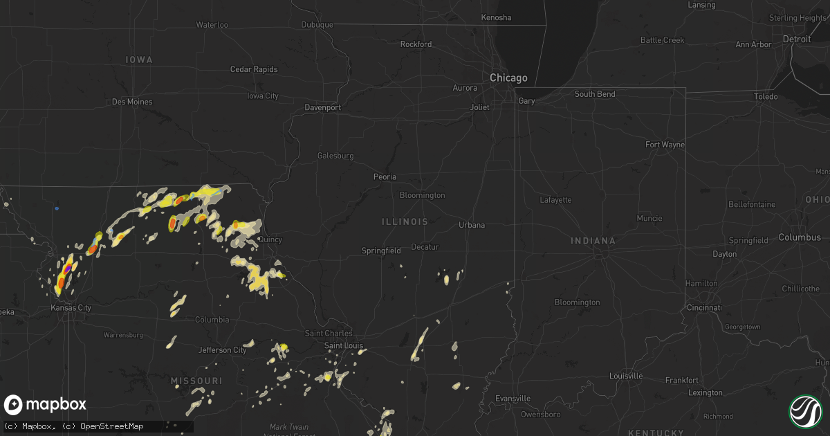 Hail map in Illinois on May 24, 2020