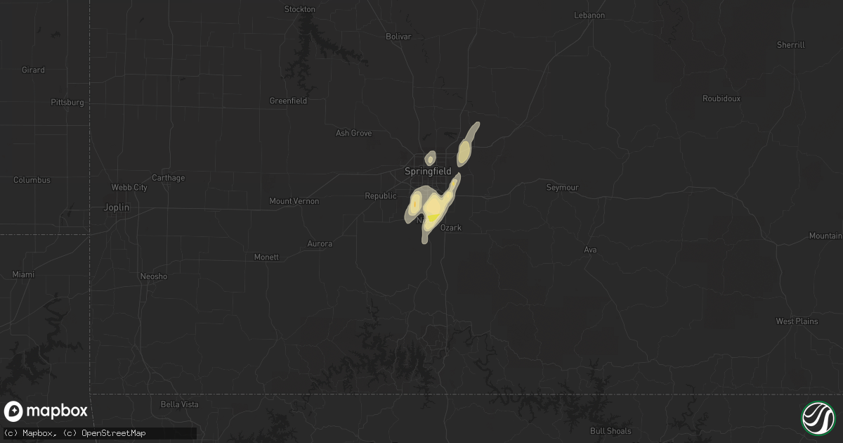 Hail map in Nixa, MO on May 24, 2020