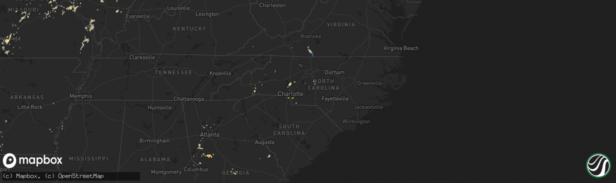 Hail map in North Carolina on May 24, 2020