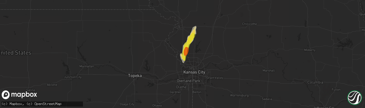 Hail map in Platte City, MO on May 24, 2020