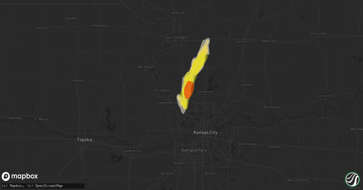 Hail map in Platte City, MO on May 24, 2020