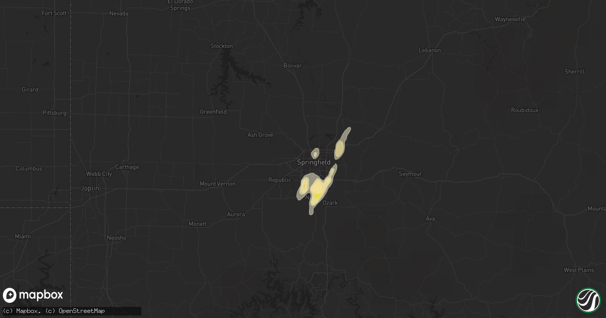 Hail map in Springfield, MO on May 24, 2020