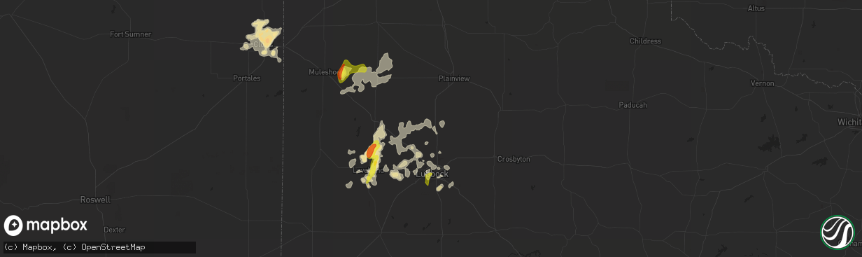 Hail map in Abernathy, TX on May 24, 2021