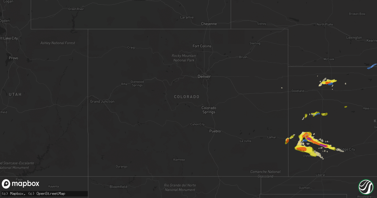 Hail map in Colorado on May 24, 2021