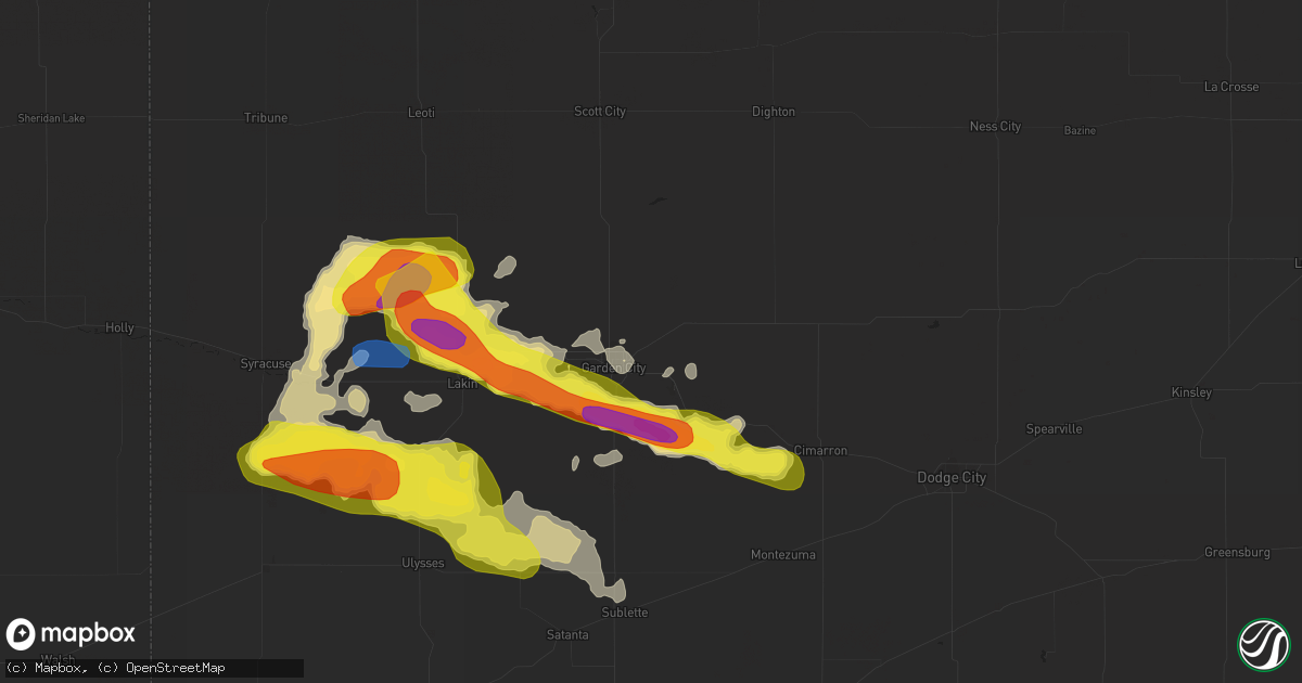 Hail map in Garden City, KS on May 24, 2021