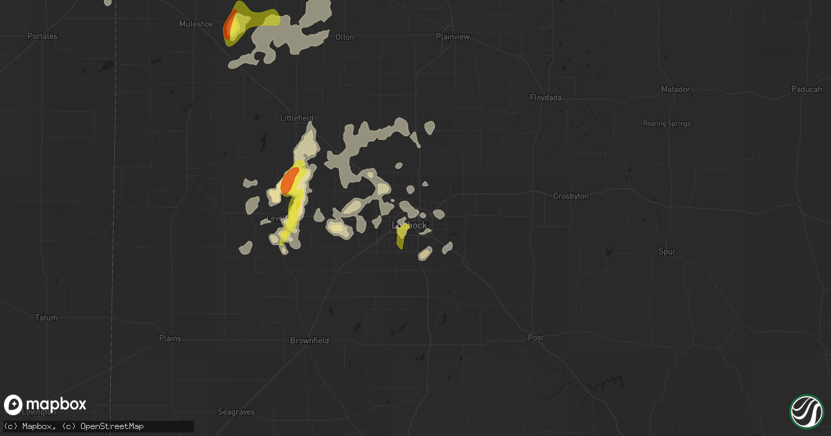 Hail map in Lubbock, TX on May 24, 2021