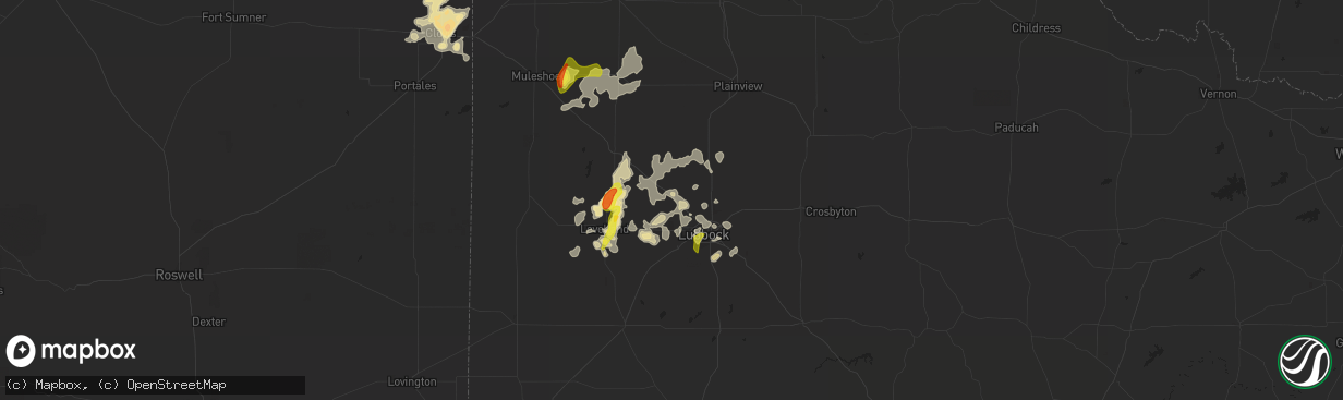 Hail map in Shallowater, TX on May 24, 2021