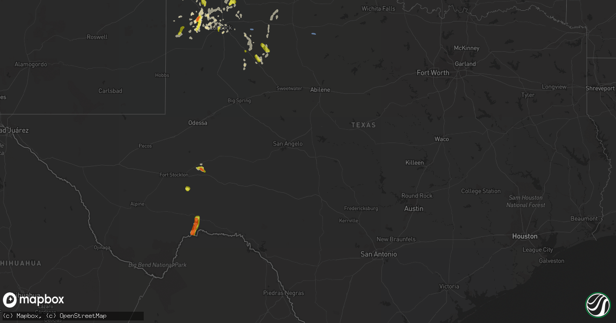 Hail map in Texas on May 24, 2021