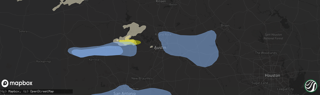 Hail map in Austin, TX on May 24, 2022