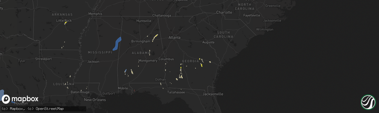 Hail map in Georgia on May 24, 2022