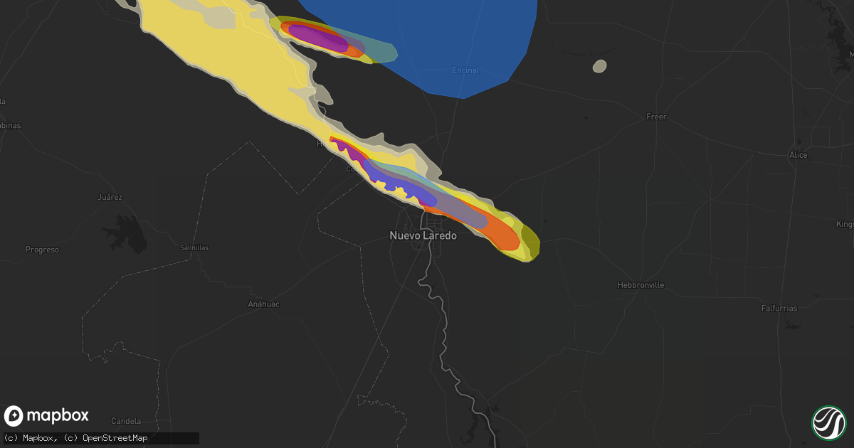 Hail map in Laredo, TX on May 24, 2022