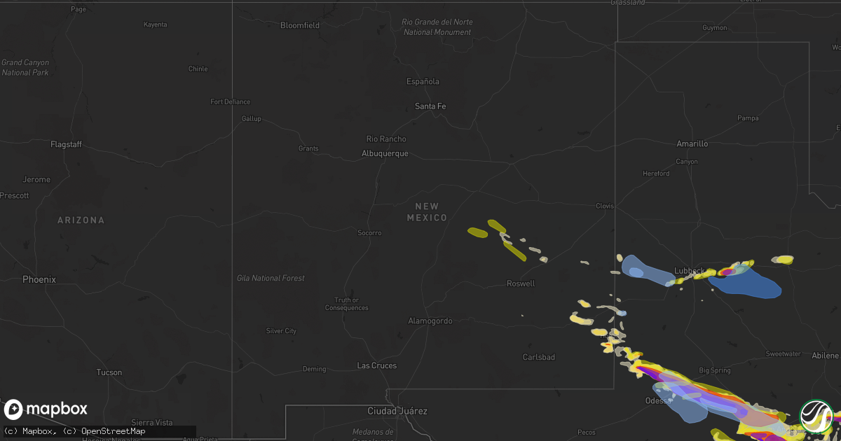 Hail map in New Mexico on May 24, 2022