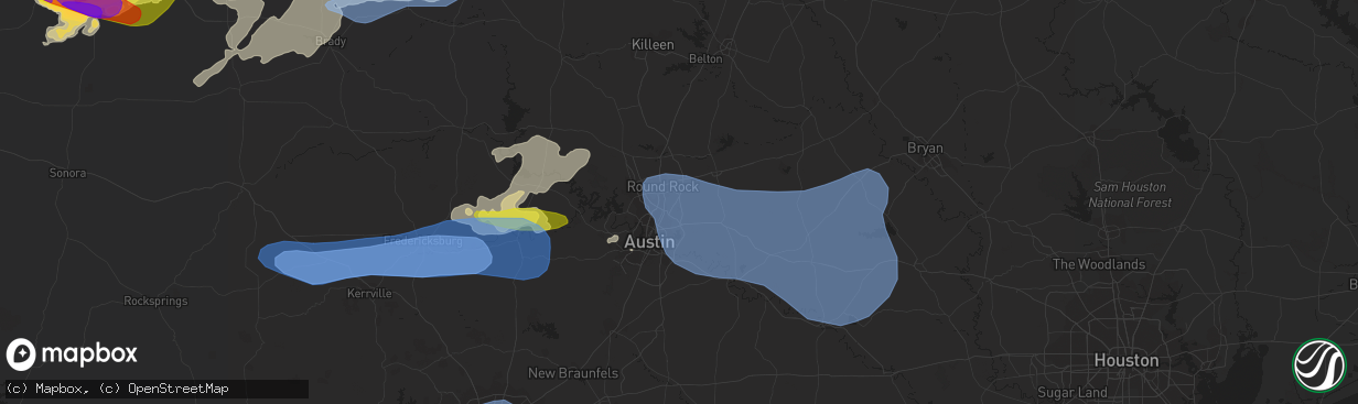 Hail map in Pflugerville, TX on May 24, 2022