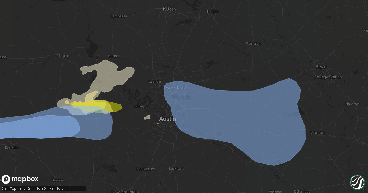 Hail map in Pflugerville, TX on May 24, 2022