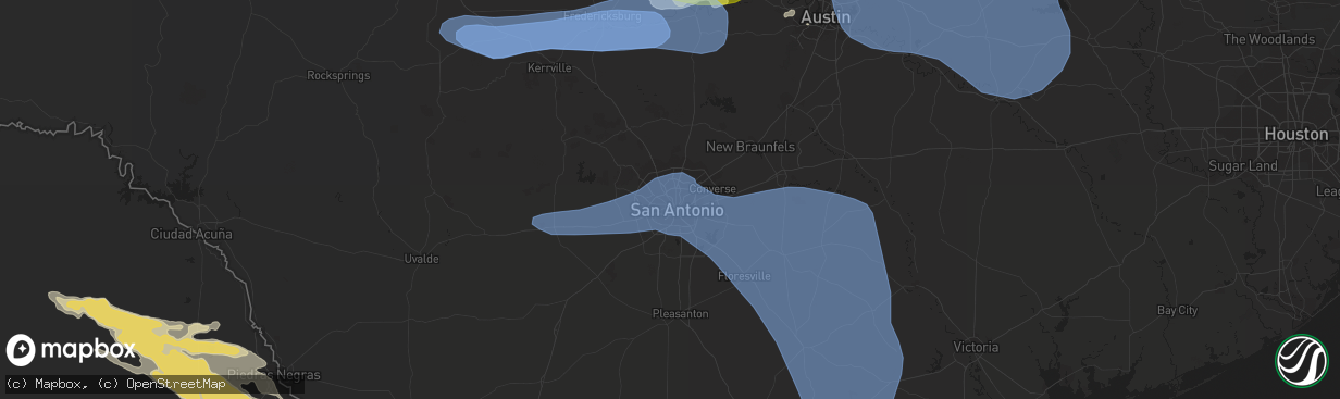 Hail map in San Antonio, TX on May 24, 2022