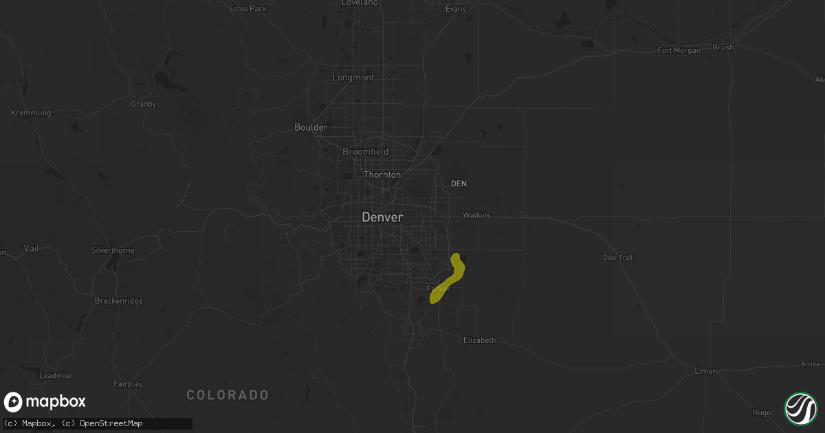 Hail map in Aurora, CO on May 24, 2023