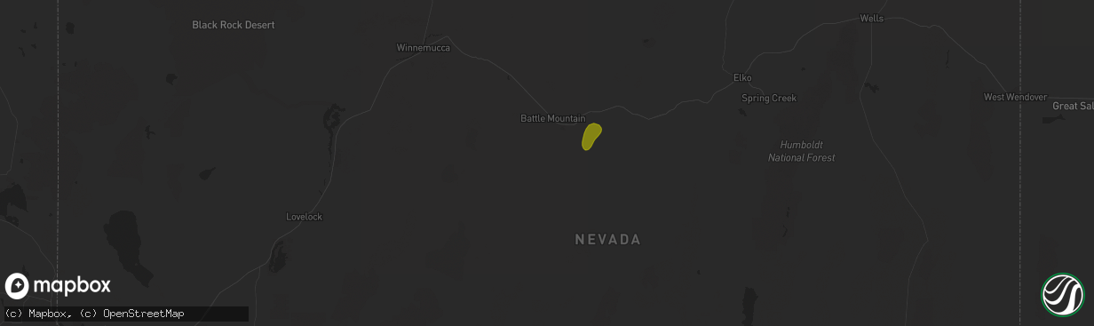 Hail map in Battle Mountain, NV on May 24, 2023
